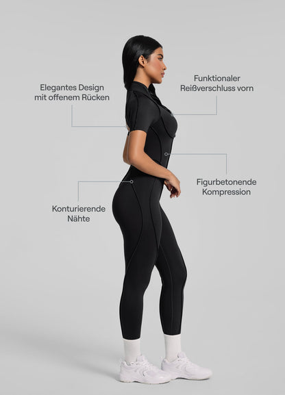 Kurzer Catsuit mit geschlossenem Rücken